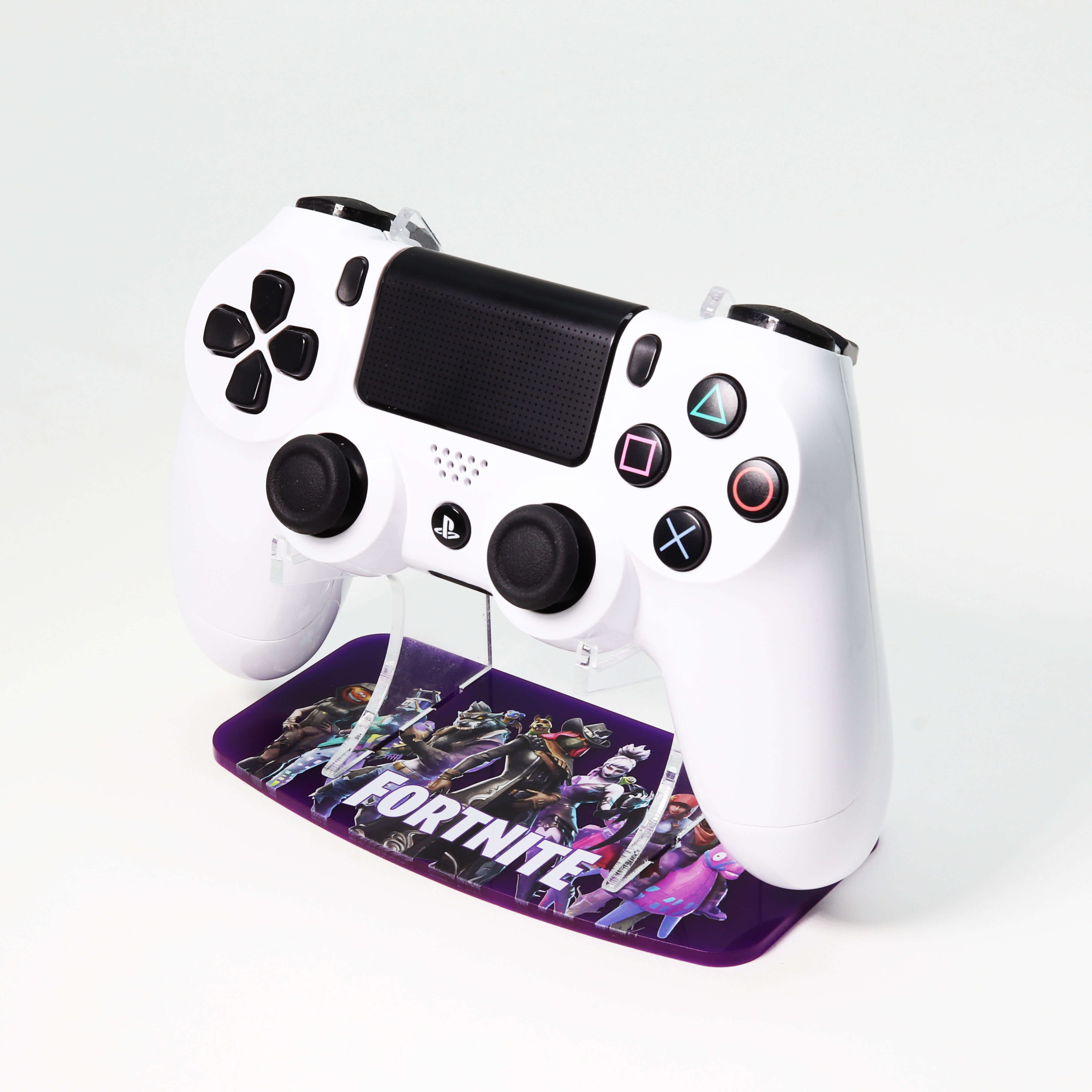 Fortnite Season 6 Playstation 4 Printed Controller Stand Gaming - fornite season 6 purple printed controller stand with characters and game title