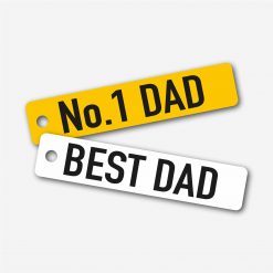 Best Dad Number Plate Key Ring Pair